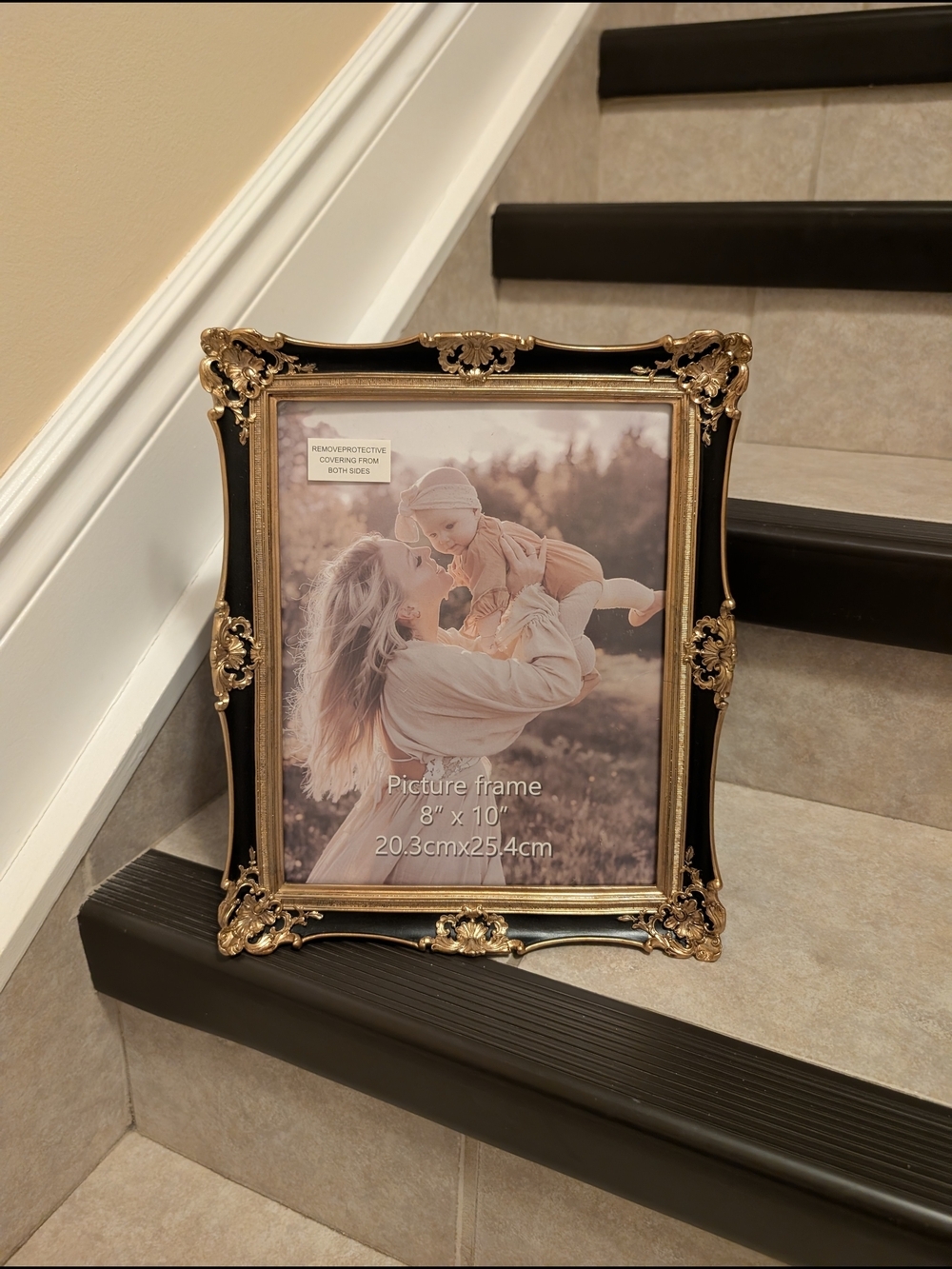 Ornate Black and Gold Picture Frame - Elegant Home Accent